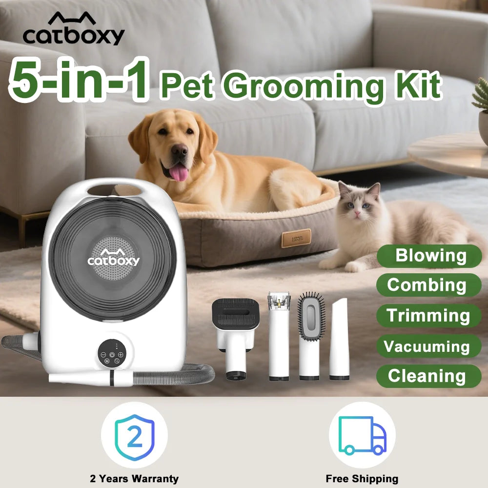 Professional 5 In 1 Quiet Cat And Dog Grooming Vacuum