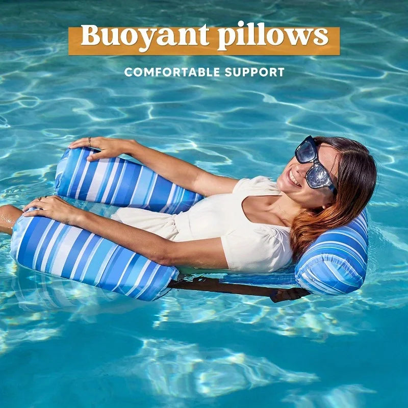 Inflatable Pool Floats Adult 2 Packs Floating Lounge Chairs Floating Chair for Party Summer Water Beach Lake Fun