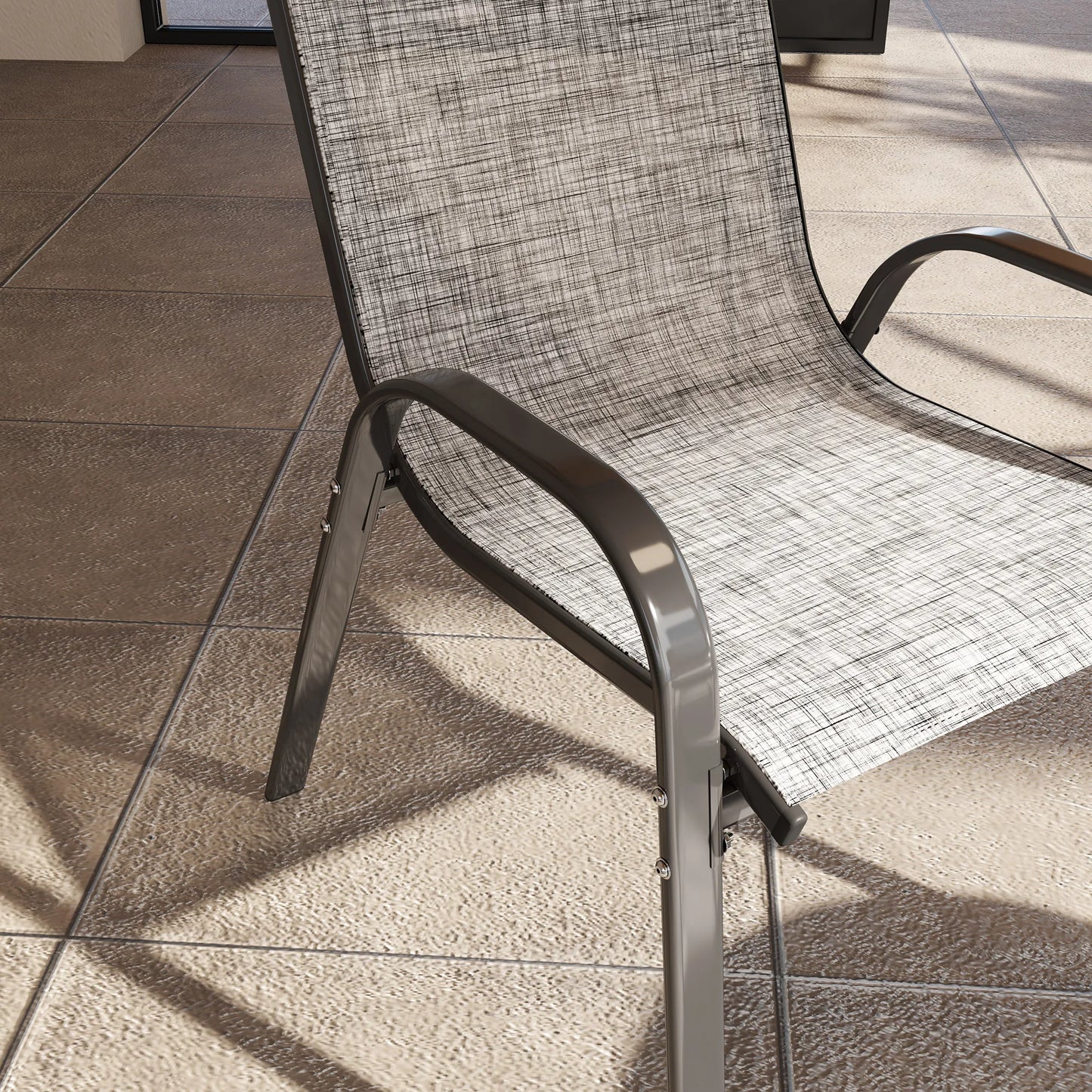 Outsunny Outdoor Stackable Patio Dining Chairs Set