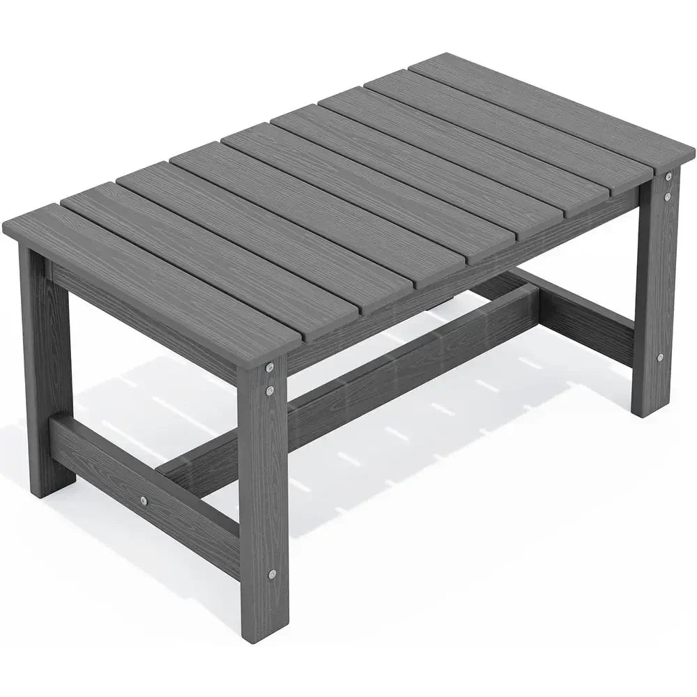 Grey Outdoor Patio Coffee Table with HDPE Material