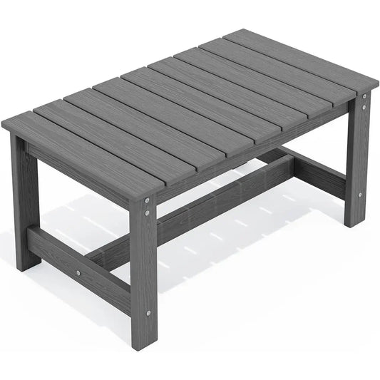 Grey Outdoor Patio Coffee Table with HDPE Material