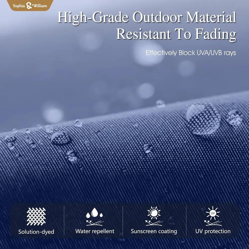 Large Navy Blue Double-Sided Patio Umbrella for Outdoor Deck, Garden, and Pool Use