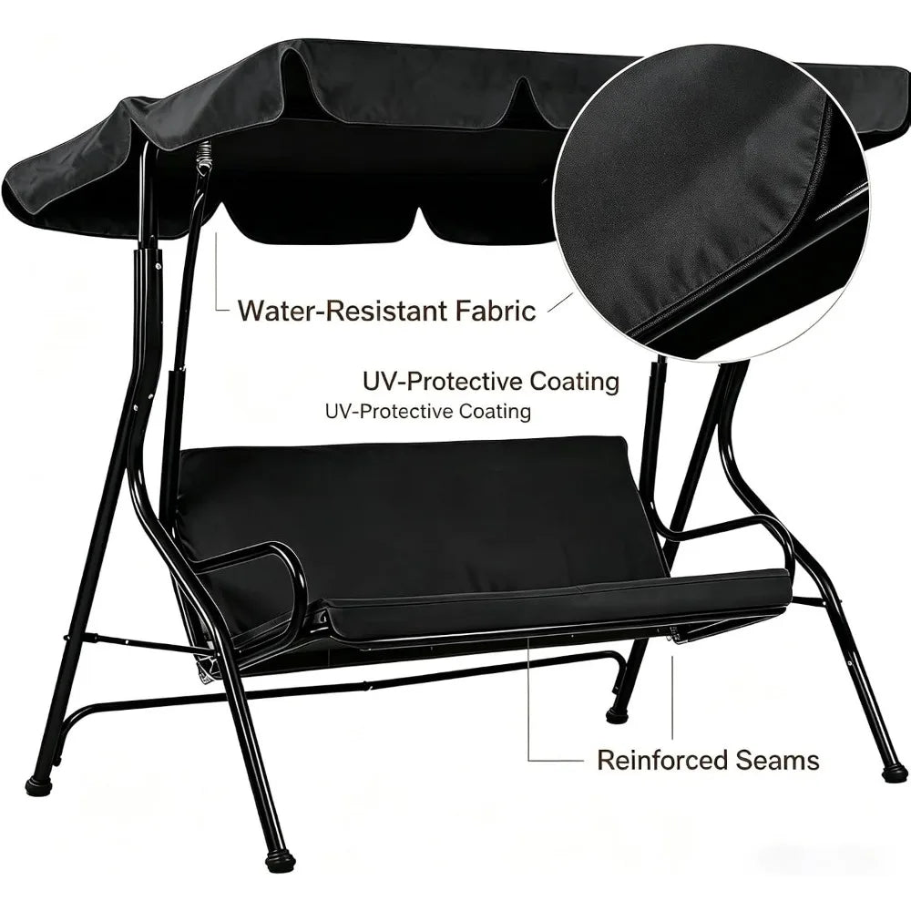 Waterproof UV-protective Swing Canopy Replacement for Outdoor Patio