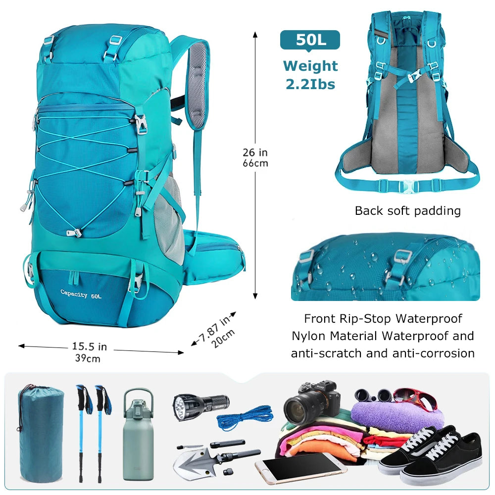 West Tune Hiking Backpack With Rain Cover External Frame