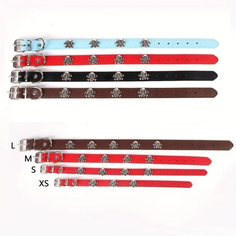 Personalized Dog With Nameplate Customizable Name Anti-Lost Pirate Skull Metal Decorative Pet Collar