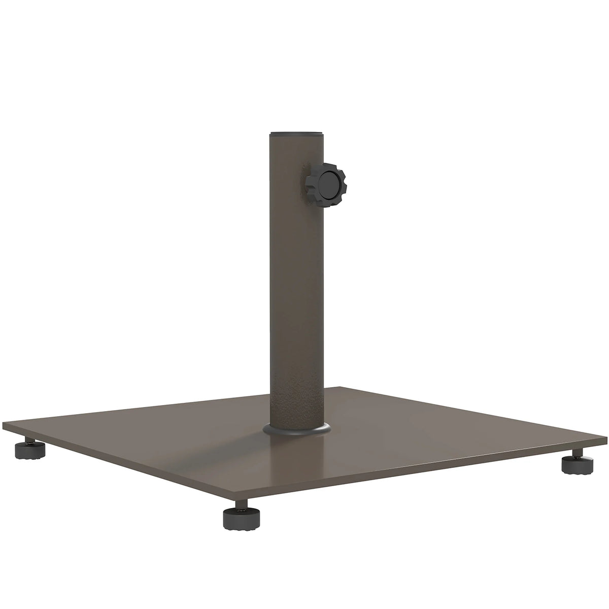 Square Patio Umbrella Base, 29 Lbs Metal Umbrella Stand, Brown