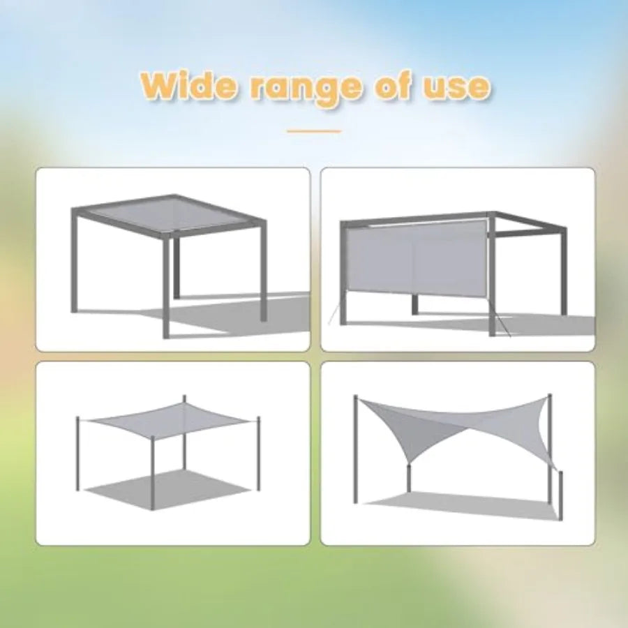 90% Shade Fabric Sun Shade Cloth with Reinforced Grommets and D-Ring Eyelets for Outdoor Patio Garden Pergola Cover Canopy 10x1