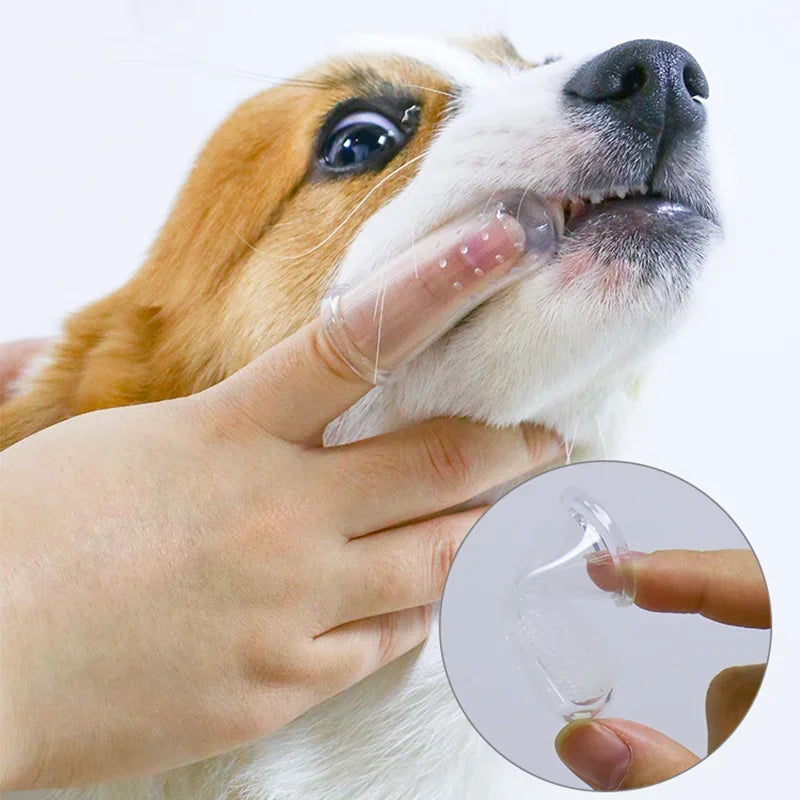 Silicone Pet Finger Toothbrush For Dogs And Cats Dental Care
