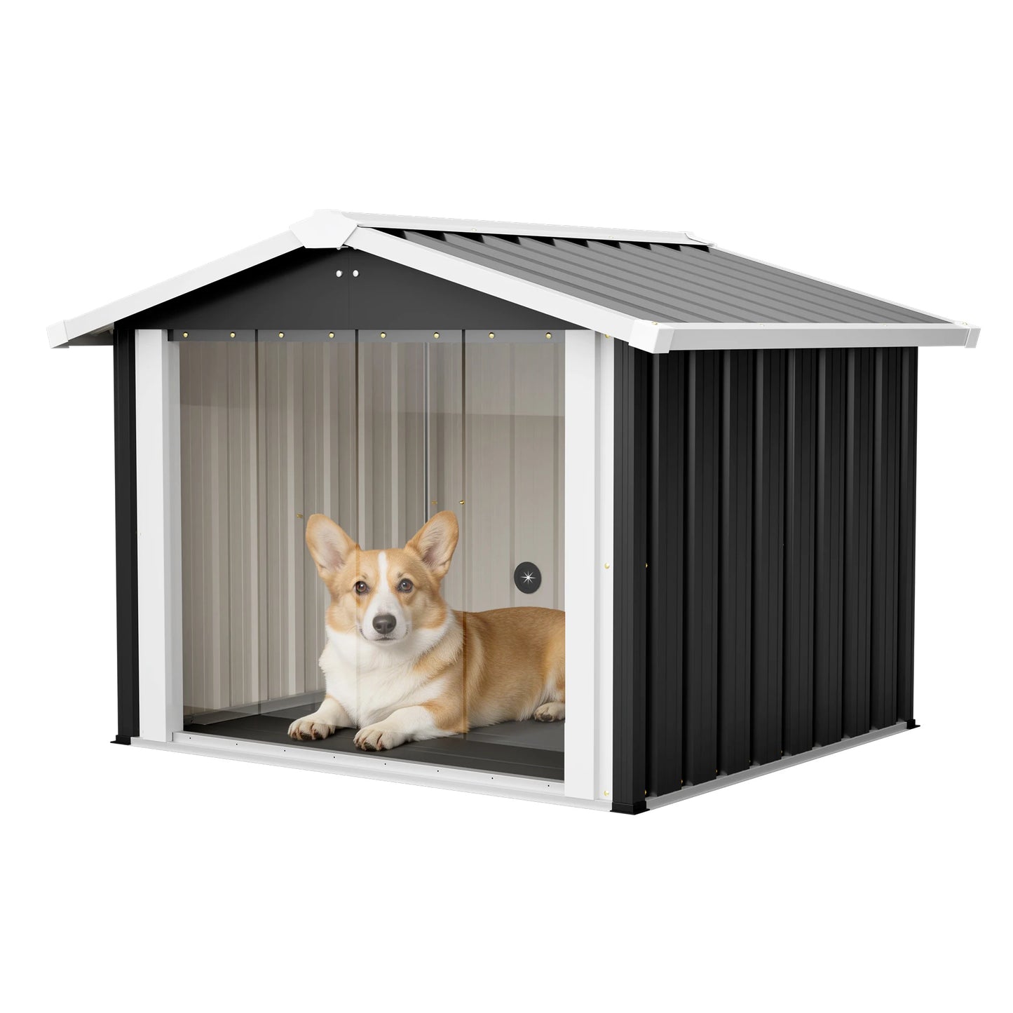 Waterproof Metal 2 In 1 Dog House and Storage Shed