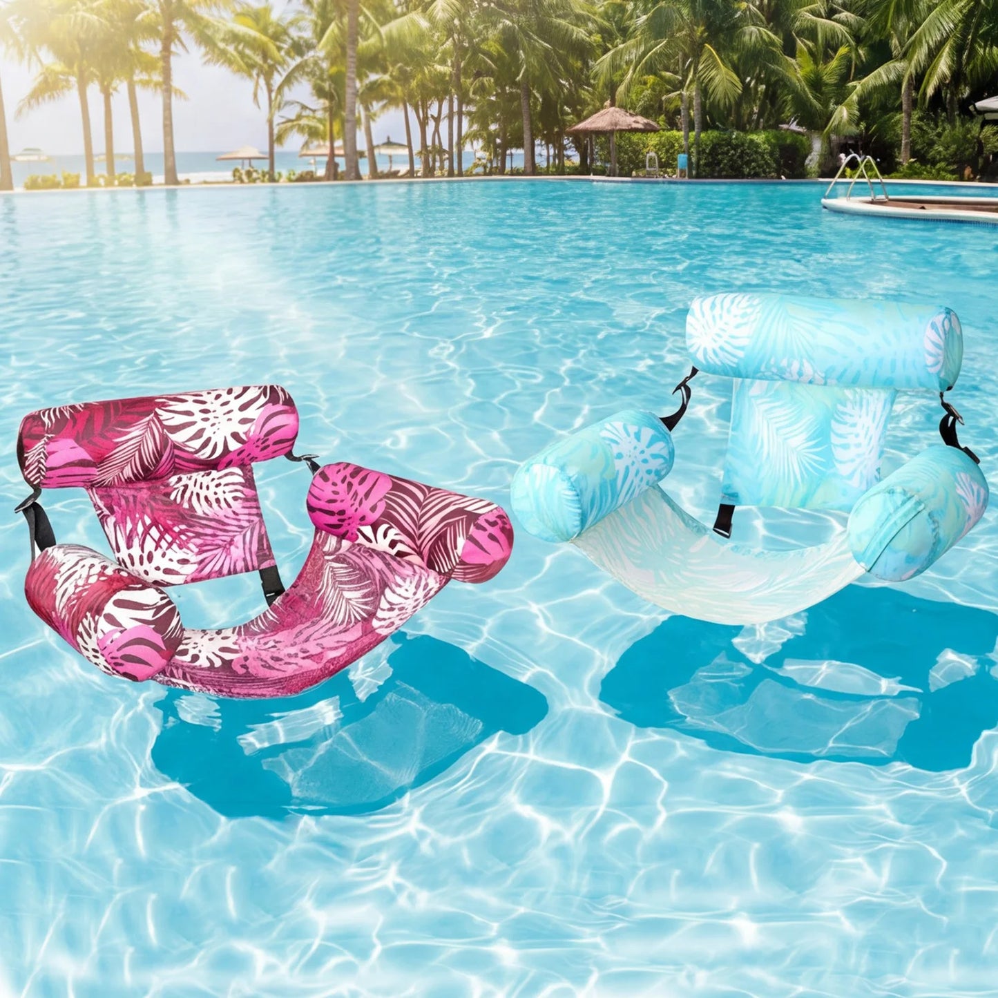 Inflatable Pool Floats Adult 2 Packs Floating Lounge Chairs for Adult Heavy Duty Floating Chair for Summer Water Party