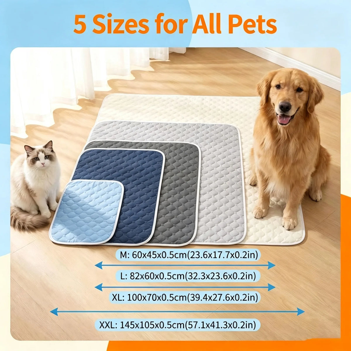 Dog Pee Reusable Pad Blanket Summer Cool Washable Puppy Training Absorbent Diaper Bed Urine Mat Car Seat Cover Pet Supplies