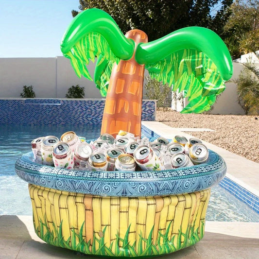 28'' Inflatable Palm Tree Cooler Luau Hawaiian Tropical Beach Themed  Blow Up Palm Trees Cooler Outdoor Party Supplies