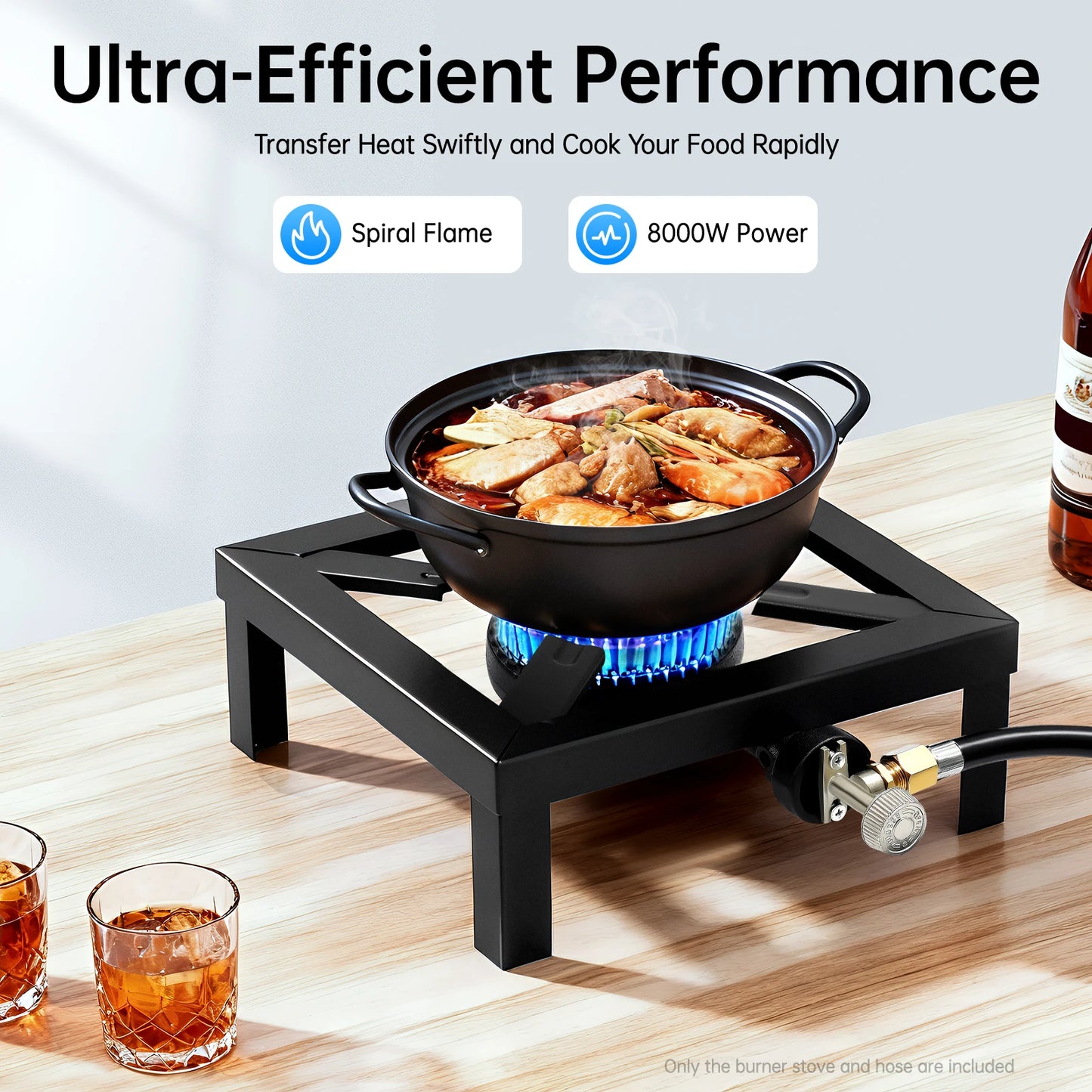 Bymaocar 8000W Single Burner Portable Gas Camping Stove