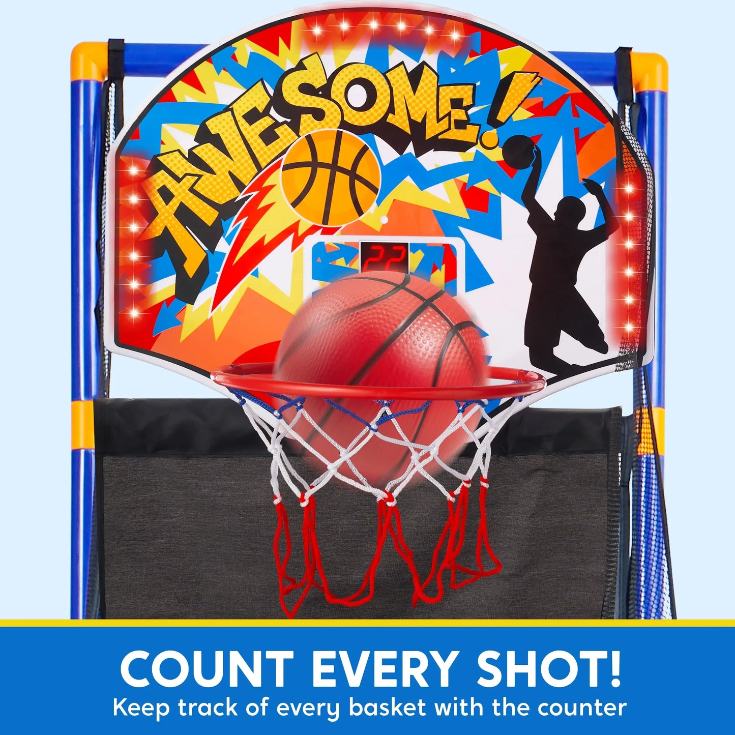 Joyfy LED Scoring Arcade Basketball Game With Adjustable Height