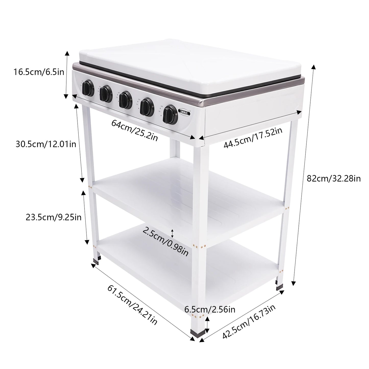 Five Burner Gas Grill Freestanding For Outdoor Cooking And Grilling