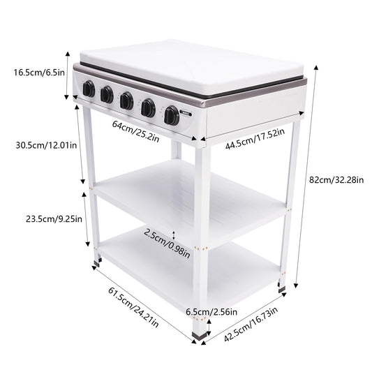 Five Burner Gas Grill Freestanding For Outdoor Cooking And Grilling