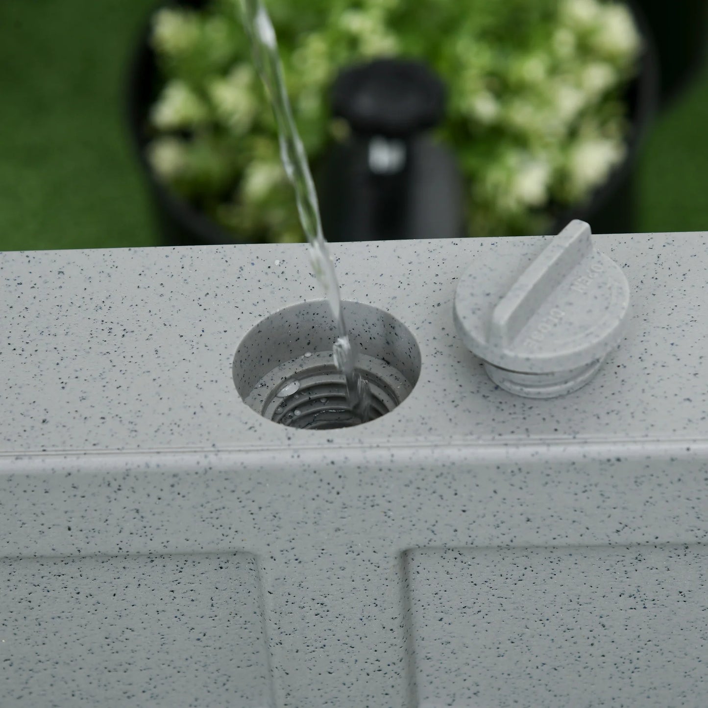 Patio Umbrella Base with Wheels, Water or Sand Filled, Gray