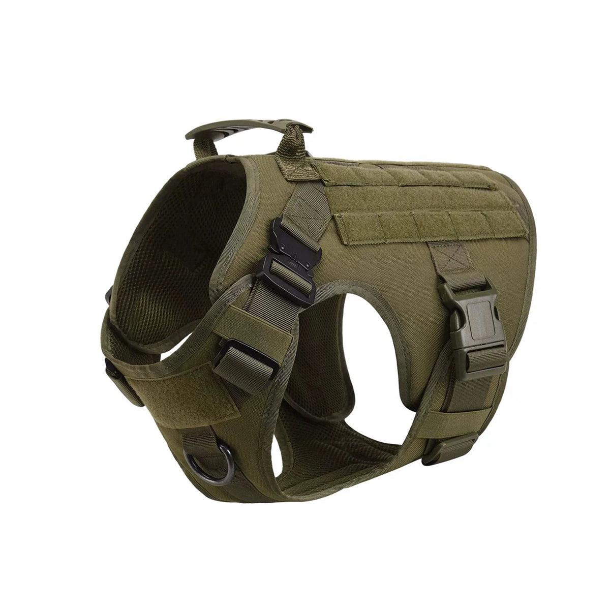 Pettravel Tactical Dog Harness With Padded Molle Pouch