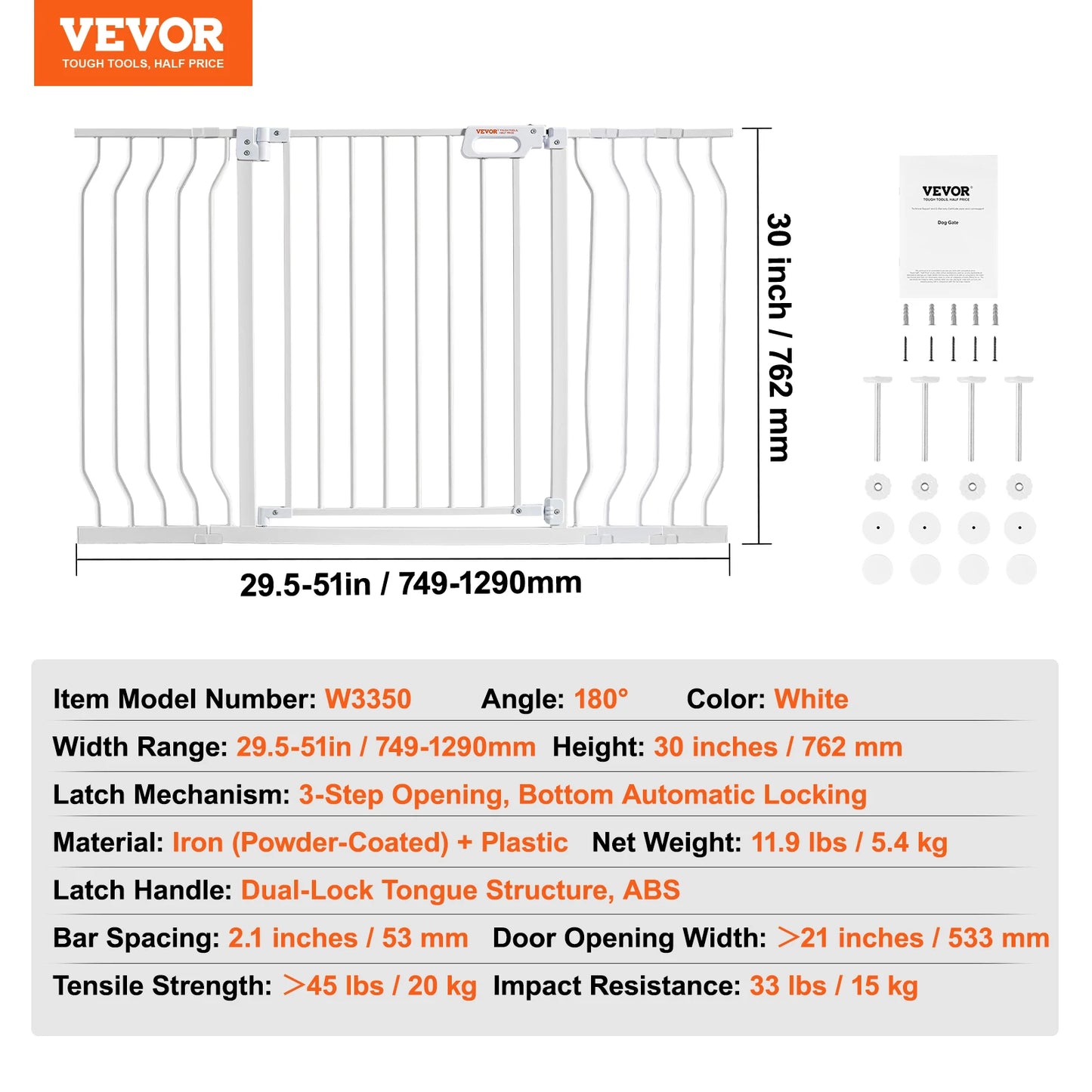 SucceBuy Pressure Mount Walk Through Baby Security Gate