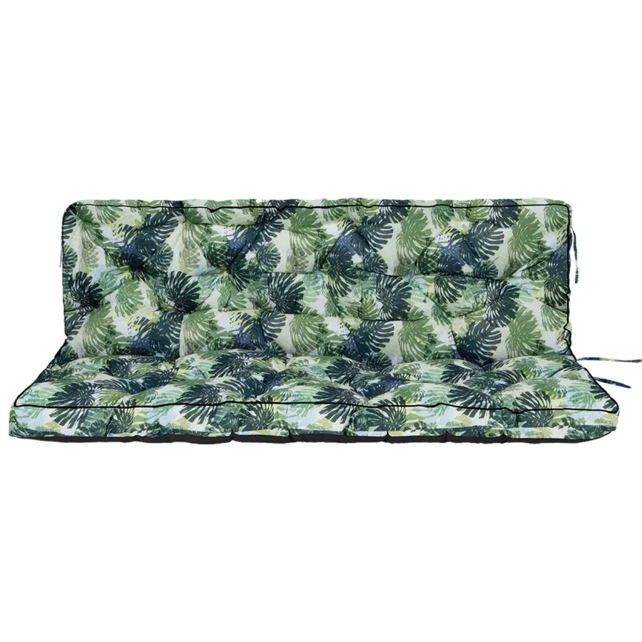 Outdoor Swing Cushions 55 Inch, Waterproof 4" Thick Porch Swing Cushion Replacement with Backrest and Ties, Comfortable 2-3 Sea