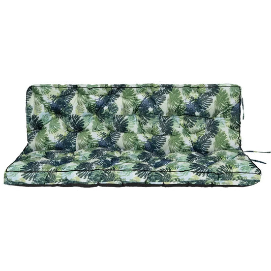 Outdoor Swing Cushions 55 Inch, Waterproof 4" Thick Porch Swing Cushion Replacement with Backrest and Ties, Comfortable 2-3 Sea