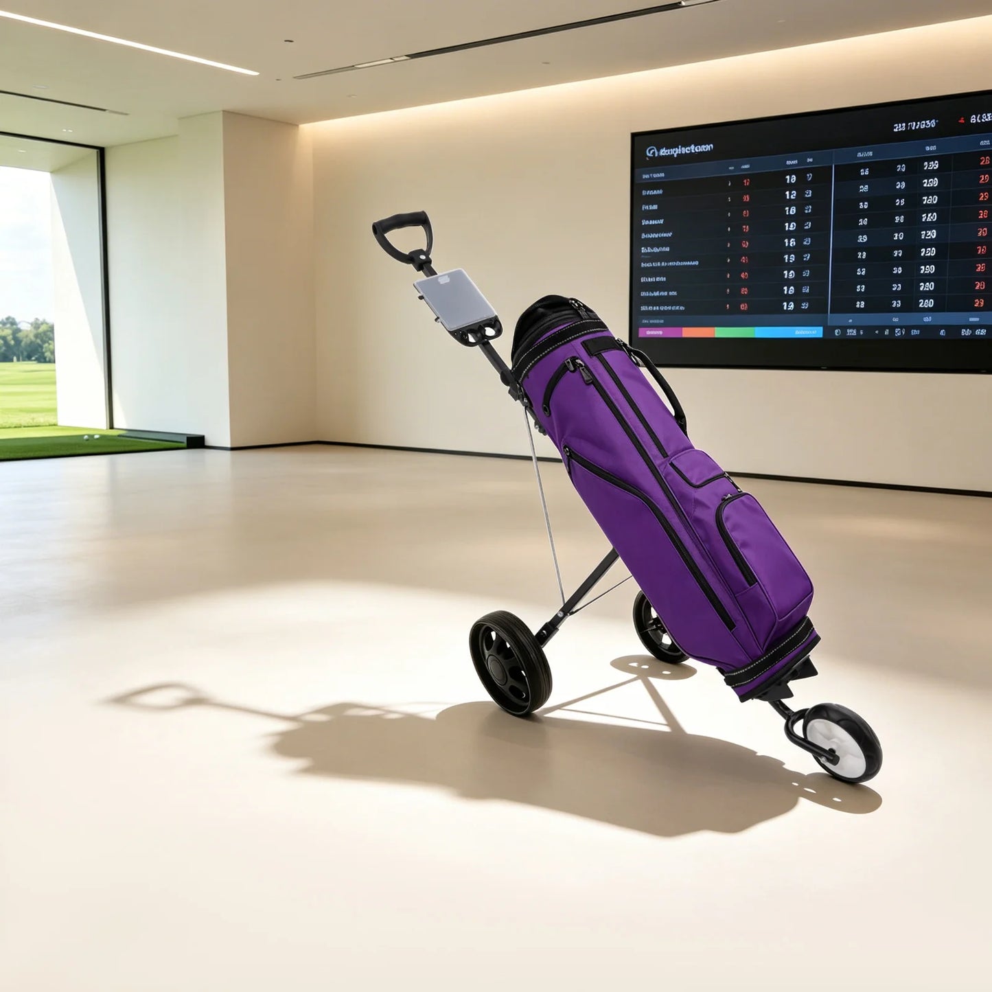 Three Wheel Golf Push Cart Folding Aluminum Frame Cup Holder