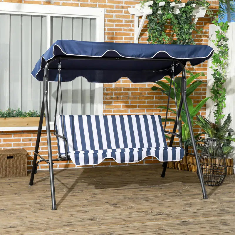 Cushioned Outdoor Patio Swing Chair With Adjustable Canopy