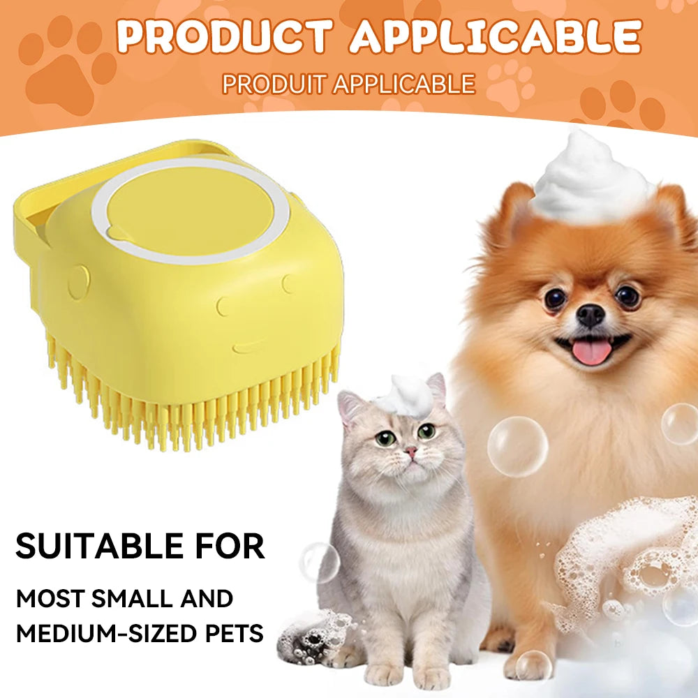 Silicone Pet Shampoo Dispenser Brush For Dogs And Cats