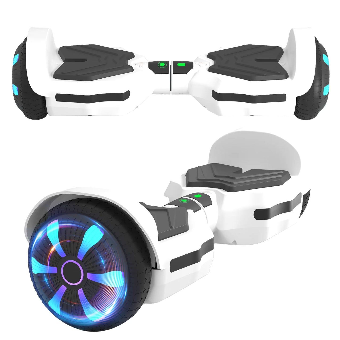 SIMATE Electric Scooter 6.5 inch All Terrain Off Road Hoverboard with Bluetooth Speakers and LED Lights, UL2272 Certified Self Balancing Scooter