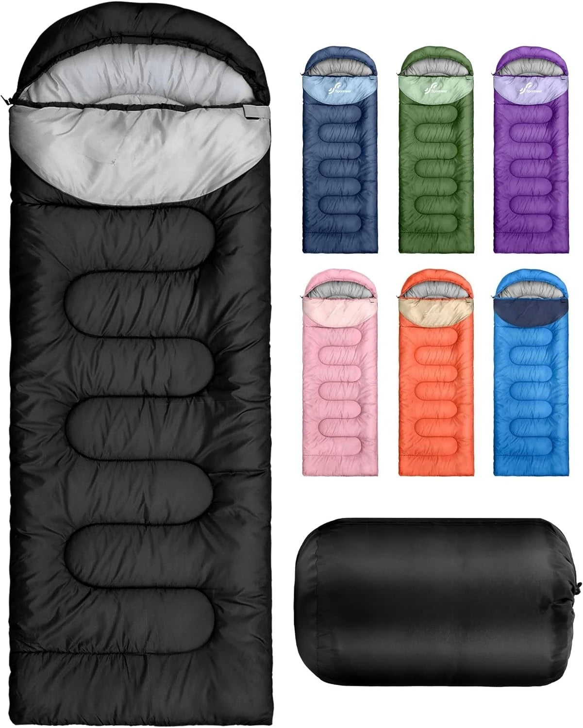 Compact Portable Waterproof All Season Sleeping Bag For Adults Kids Warm Cold Weather Use Suitable For Camping Hiking Road Trip Travel