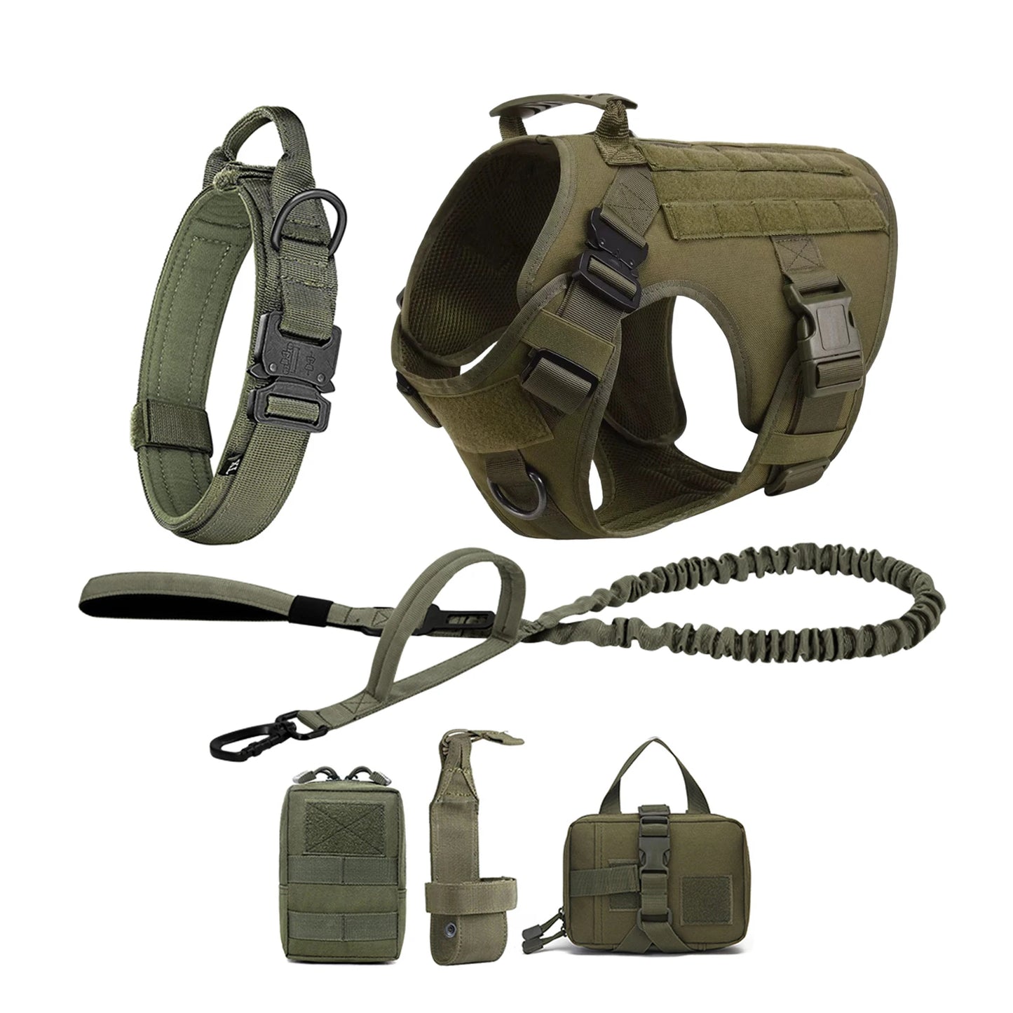 Pettravel Tactical Dog Harness With Padded Molle Pouch