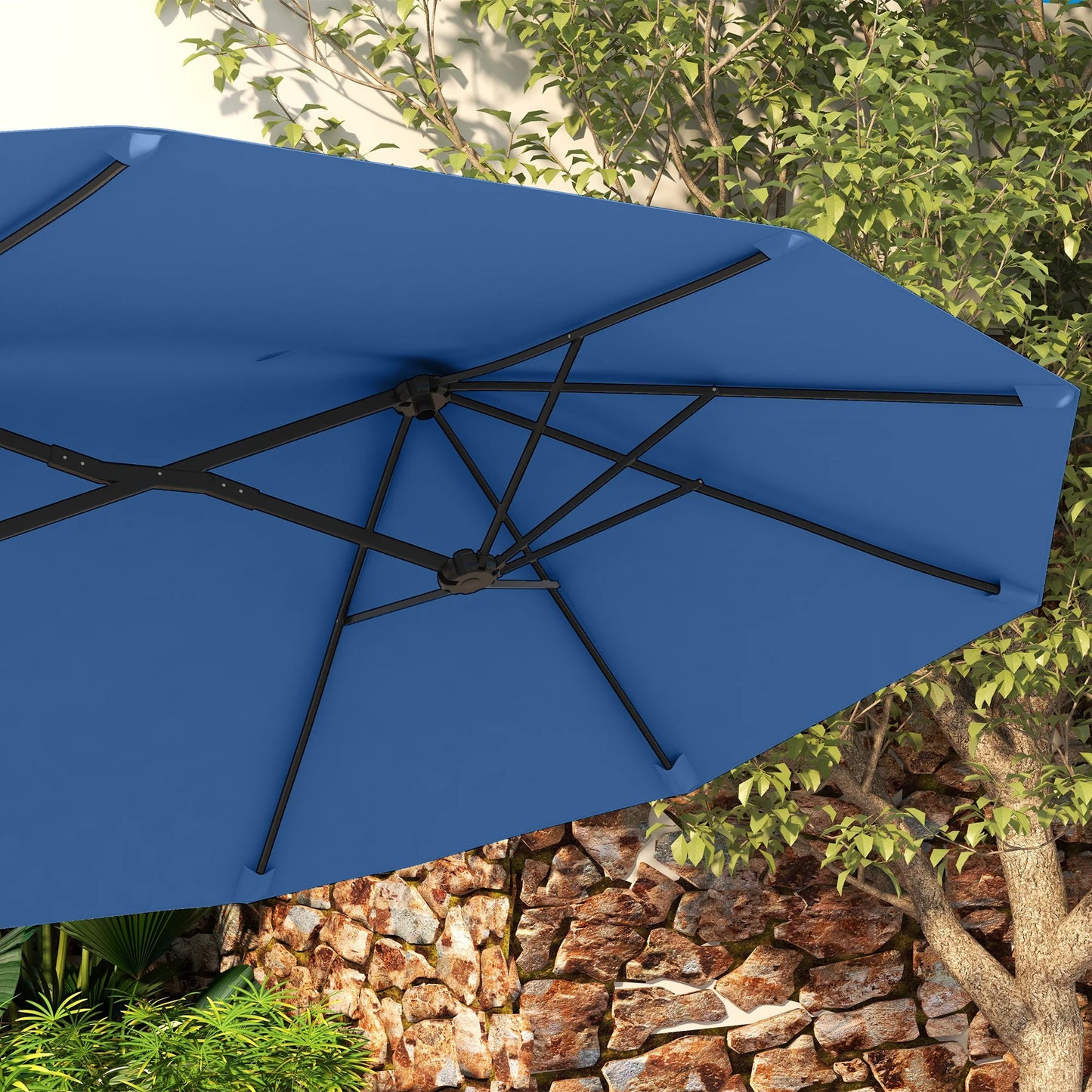 Do You Like to Read in Nature? Do You Enjoy Picnics in the Summer Breeze? Have a Long Dining Table for an Umbrella, but an Umbrella Doesn'T Fit? Say Goodbye to Sunburn This Summer with Outsunny. This Large Outdoor Umbrella Of