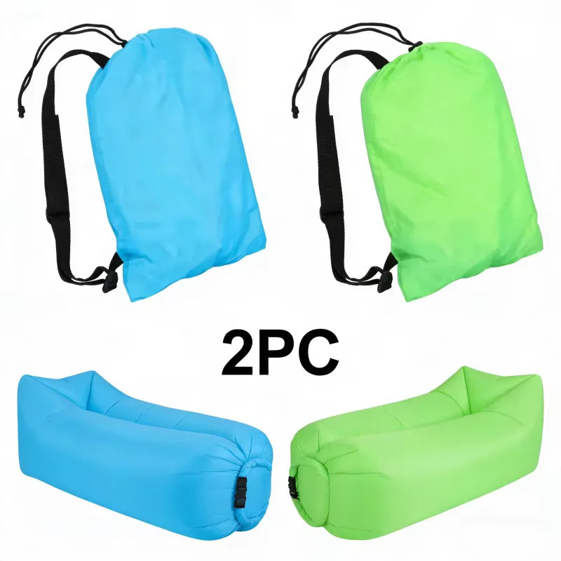 Inflatable Lounger Air Sofa Extra Thick Foldable Couch Outdoor Beach