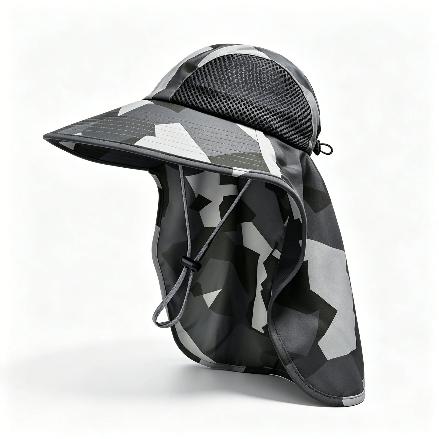 Camo Sun Hat Men Women UPF 50+ UV Protective Wide Brim Fishing Hat with Neck Flap Lightweight Outdoor Hiking Beach Sun Cap