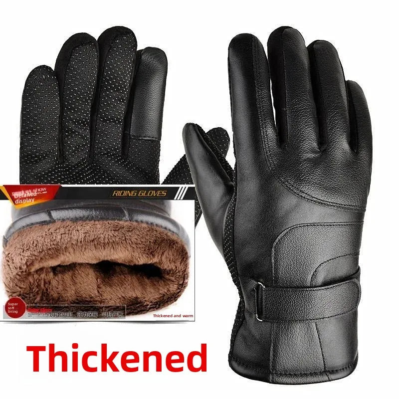 Gloves Touch Screen Cold Resistant Fleece Lined Full Finger Riding Mitt Windproof Waterproof Men Motorcycle Ski Outdoor