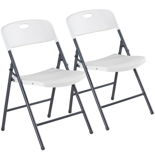JHK 2/4/6 Pack Plastic Stackable Folding Chairs Portable Dining Chairs Set Heavy Duty with Ergonomic Back Easy to Use for Home