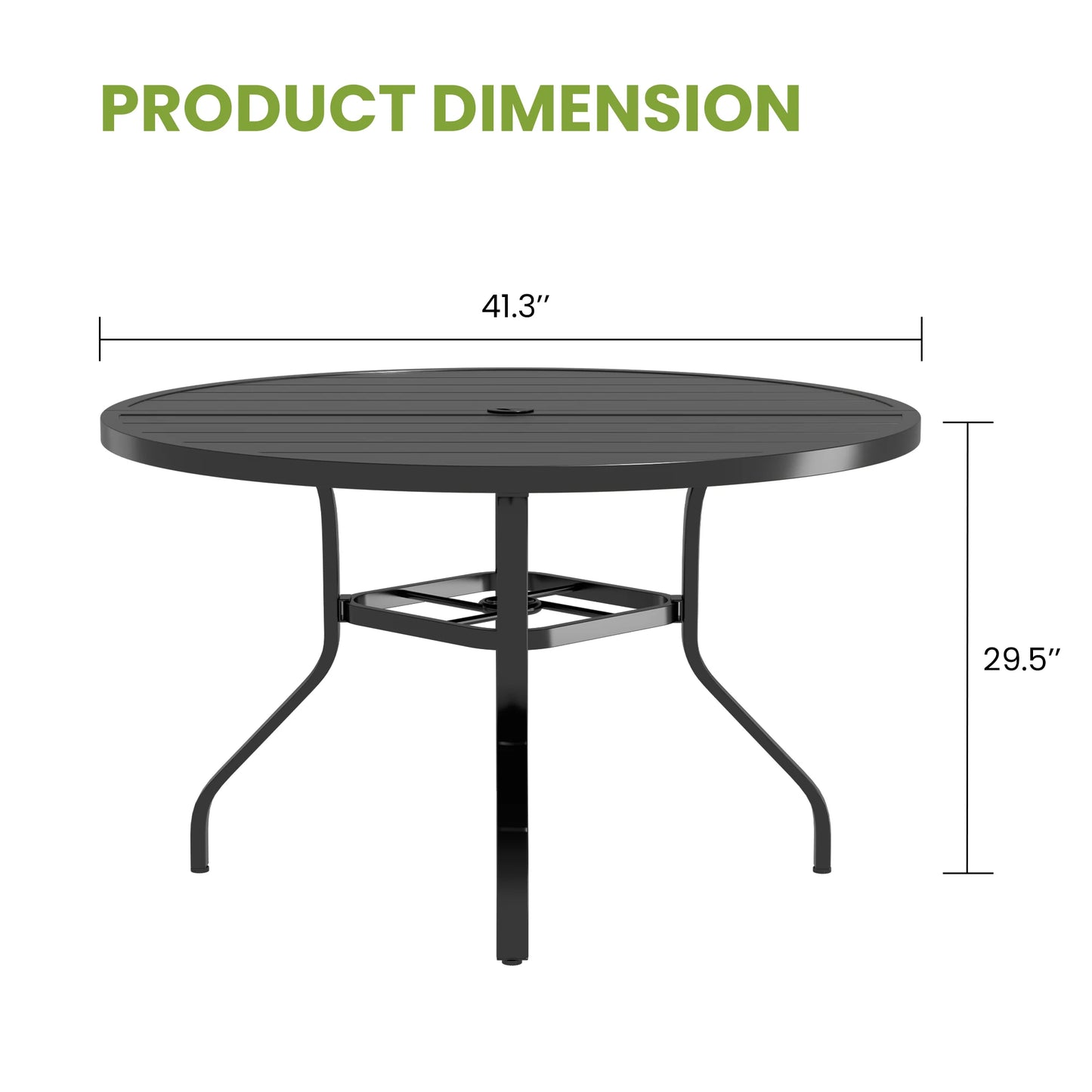 FARINI Outdoor Metal Patio Table With Umbrella Hole