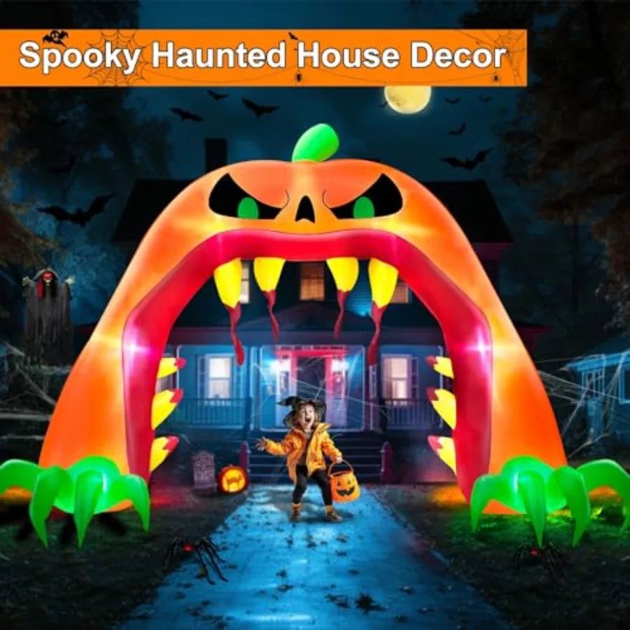 MDNG Halloween Pumpkin Archway Inflatable Decoration With Built In Fan