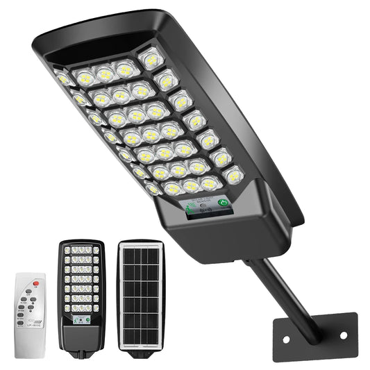 140 LED Solar Light Outdoor Solar Street Light, 6000mAh Waterproof Automatic Sensing Street Light with Remote for Garage Garden