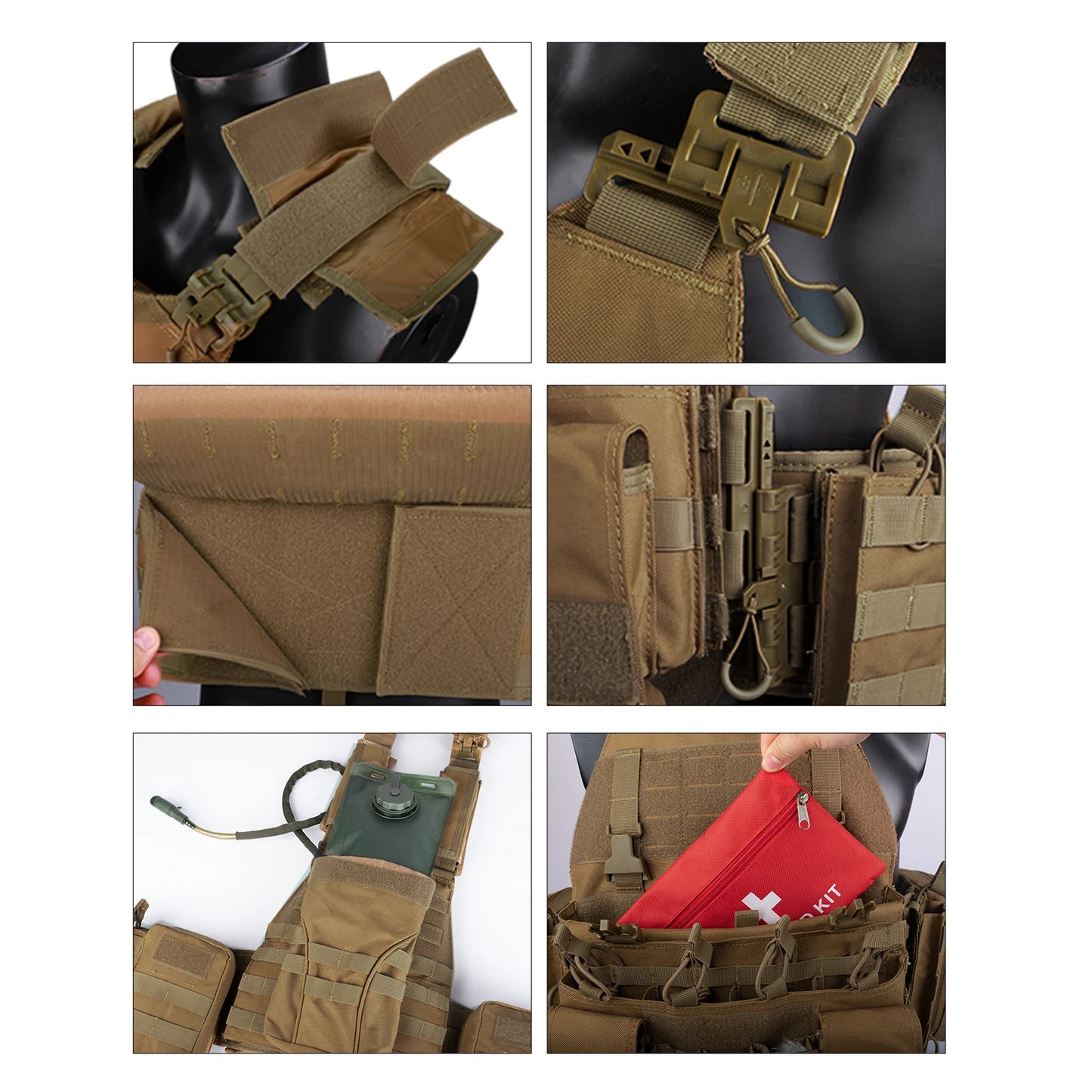YAKEDA Quick Release Tactical Vest With MOLLE Gear