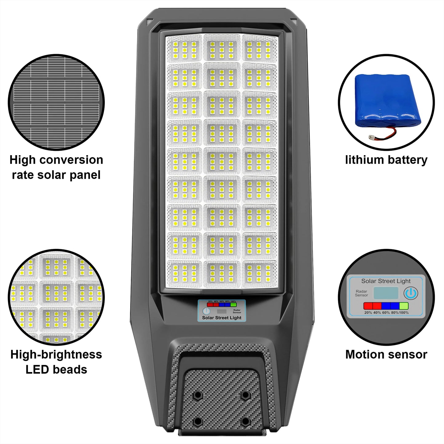 Outdoor Solar Motion Sensor Light With Dusk To Dawn Timer Constant Bright IP65