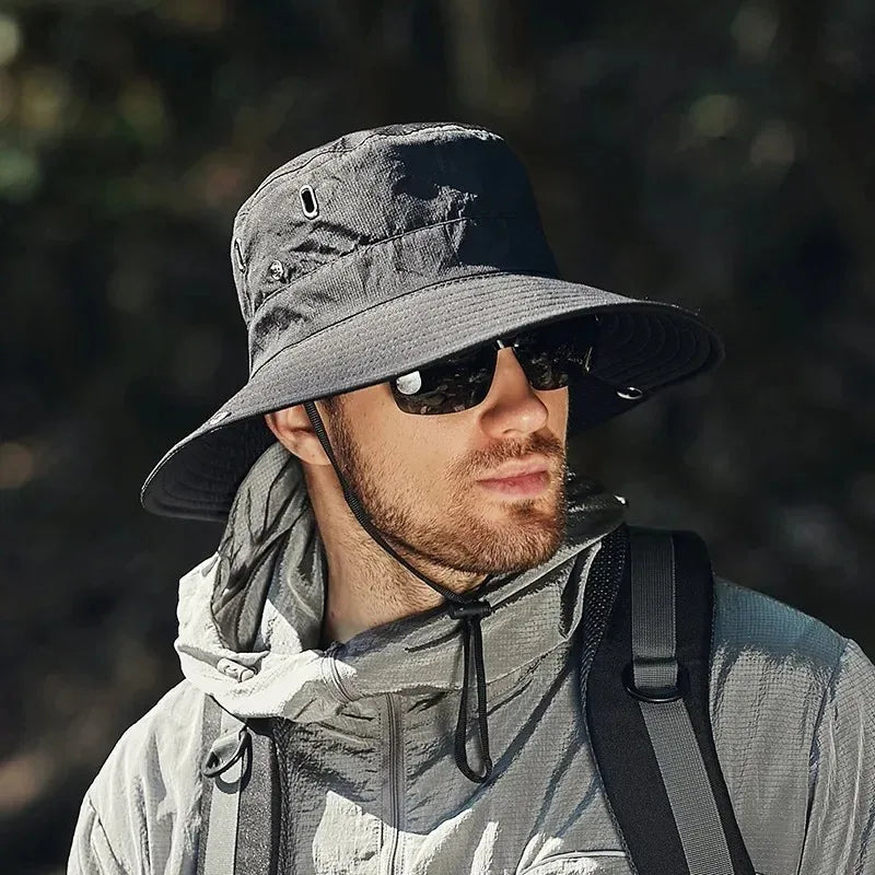Men's Sun Protection Hat with Large Brim Sun Protection Hat Cycling Mountaineering Fishing Outdoor Fisherman Hat Fashion Sun Hat