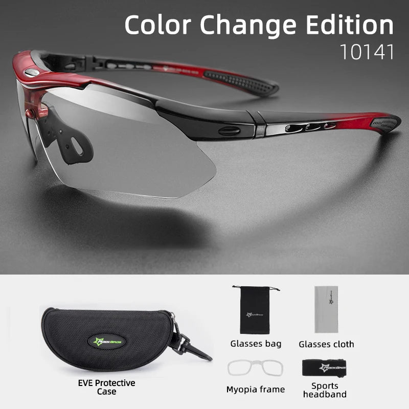 ROCKBROS Cycling Glasses Bike Bicycle Glasses MTB Road Cycling Glasses UV400 Sunglasses Myopia Frame MTB Mountain Bicycle Goggles