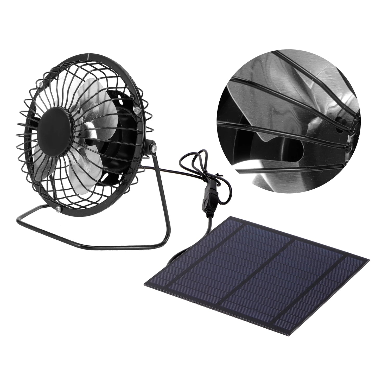 Iron Portable Fan 5W Mini Solar Panel with Portable Cooling Fan Photovoltaic Solar Panel Set for Greenhouse