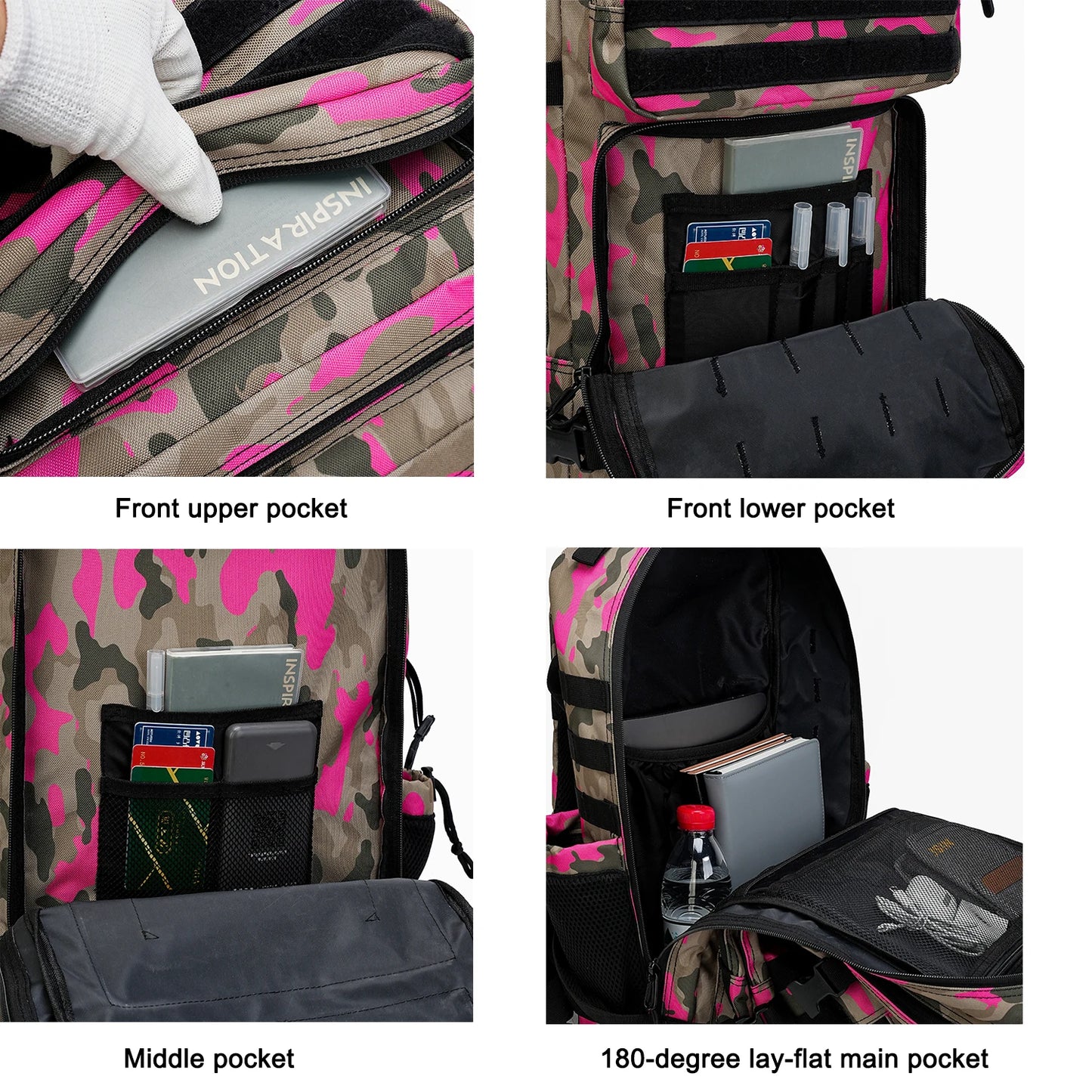 45L Tactical Backpack 3P Bag Assault Backpack Outdoor 3 Days Travel Waterproof Climbing Rucksack Camping Hiking Hunting Mochila