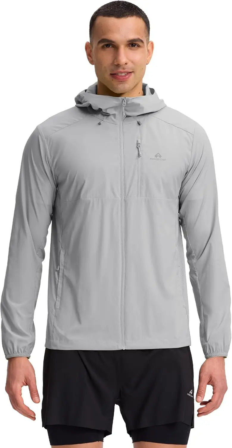 Pioneer Camp Men's UPF 100+ Sun Protection Hoodie Jacket Full Zip Long Sleeve Sun Shirts Lightweight Hiking Fishing Outdoor