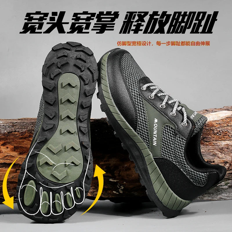 Wide Toe Hiking Shoes For Men Women Comfy Platform Men's Trekking Sneakers Outdoor Non-slip Sports Shoes Women's Walking Shoes