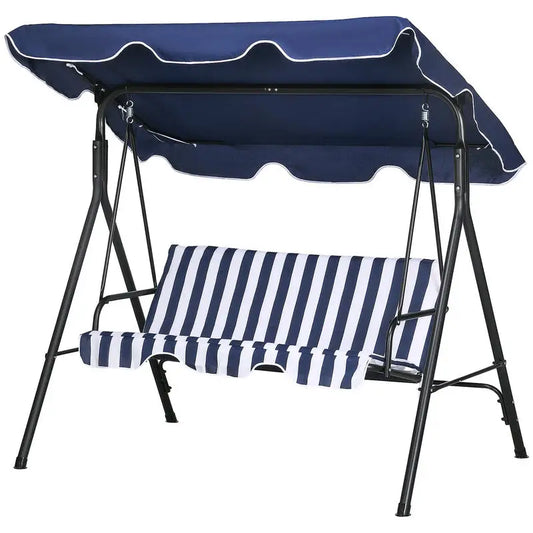 Cushioned Outdoor Patio Swing Chair With Adjustable Canopy
