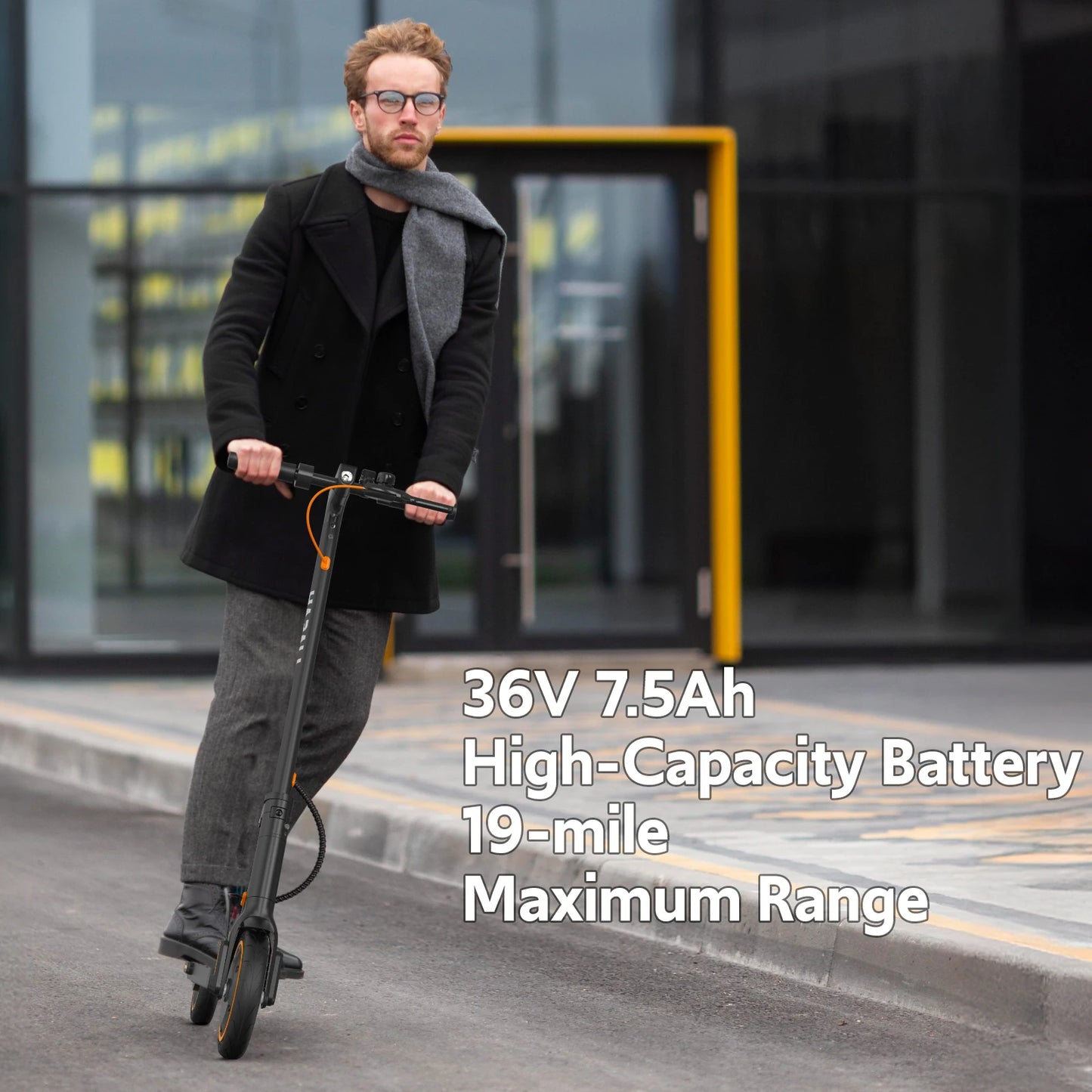 Electric Scooters for Adults & Teen, 550W Motor 19Mph Top Speed E-Scooter, 19 Miles Range, Folding W/Side Lights, UL2272 Dual Brake & App