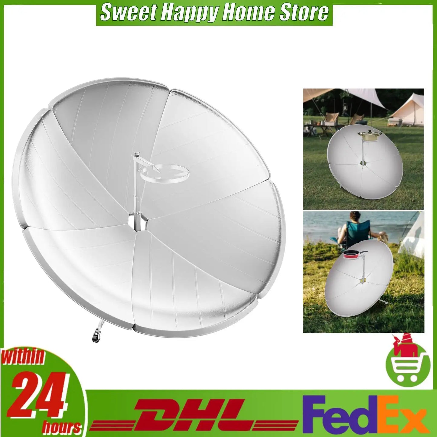 Portable Outdoor Solar Parabolic Cooker For Camping And Picnics
